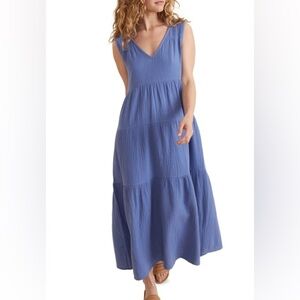 EUC MARINE LAYER Corinne Tiered Dress In Marlin Size S